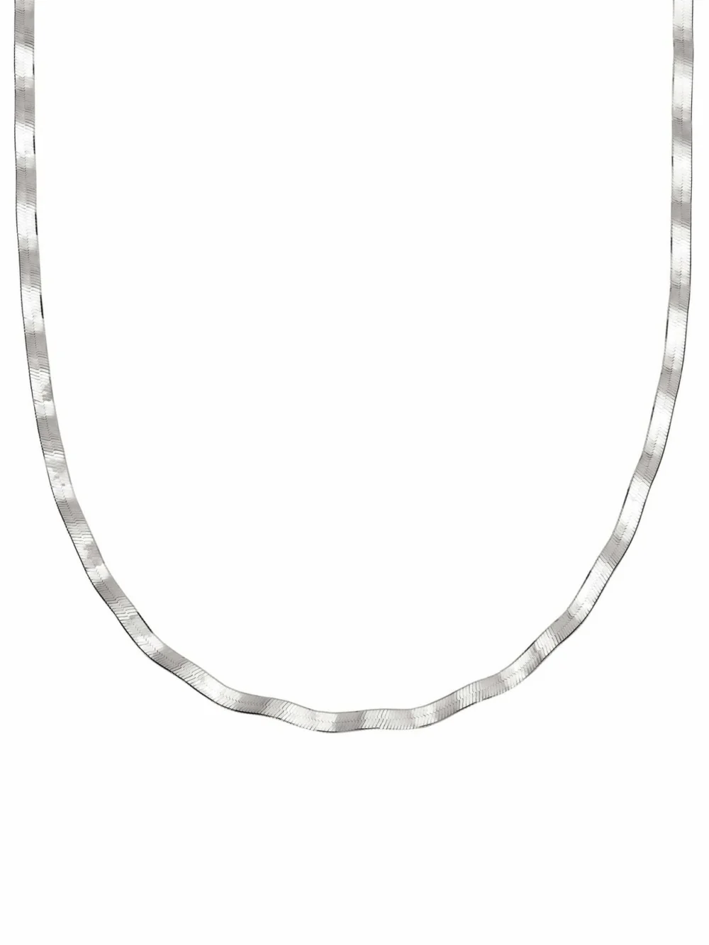 Daisy London Estée Lalonde Wavy Snake Chain Necklace Sterling Silver