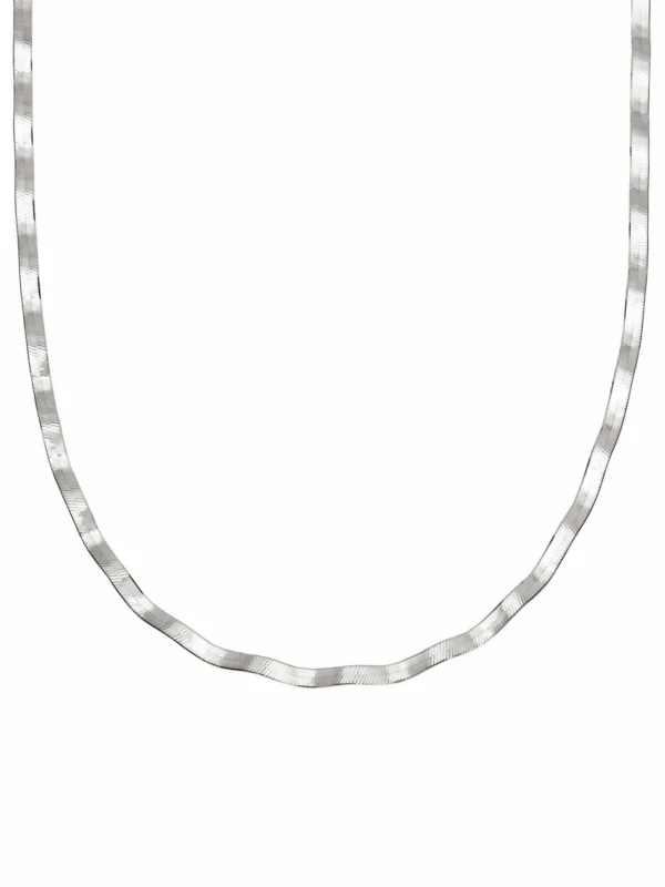 Daisy London Estée Lalonde Wavy Snake Chain Necklace Sterling Silver