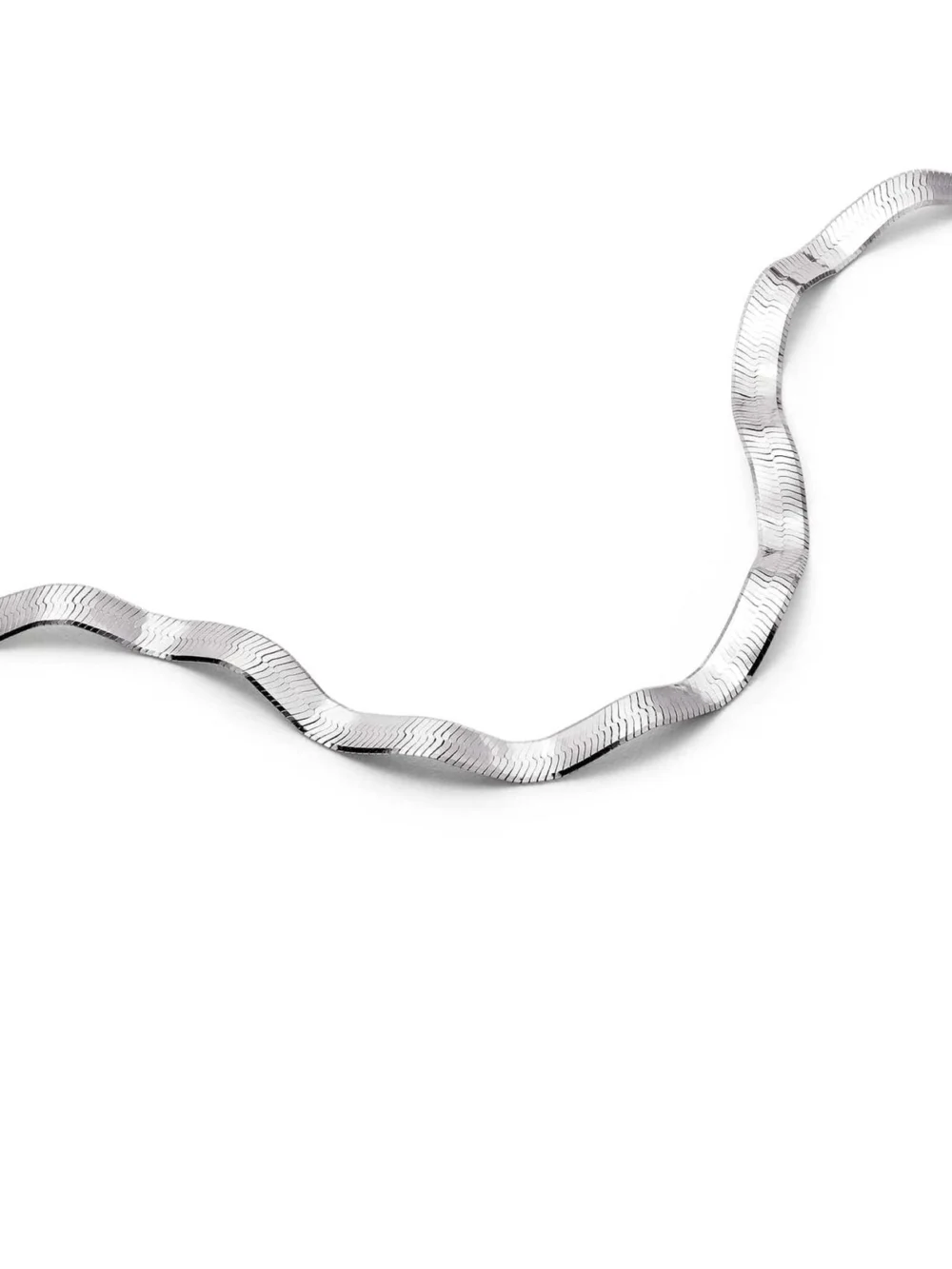 Daisy London Estée Lalonde Wavy Snake Chain Necklace Sterling Silver, view 5