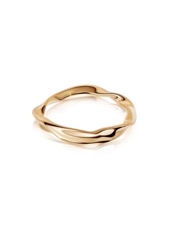 Daisy London Estée Lalonde Wavy Stacking Ring 18ct Gold Plate