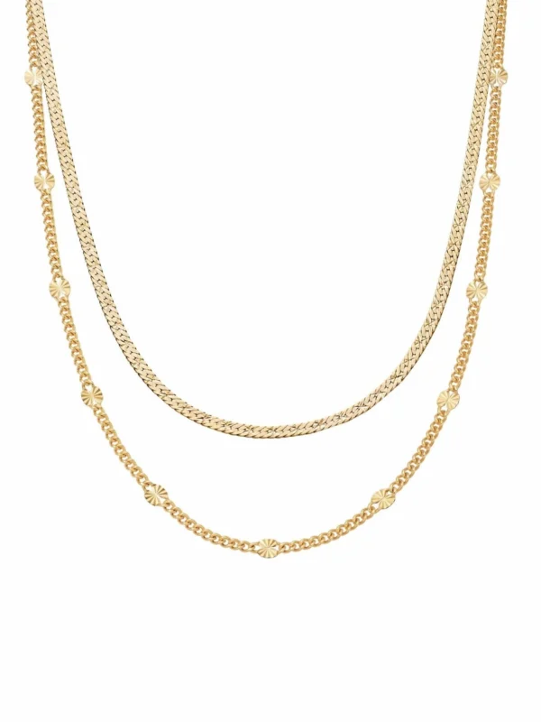 Daisy London Estée Lalonde 'You Give Me Light' Layering Necklace Set 18ct Gold Plate