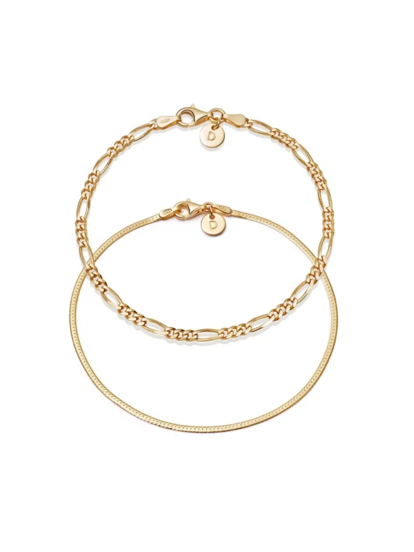 Daisy London Extra Fine Bracelet Stack 18ct Gold Plate