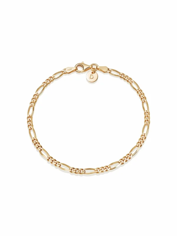 Daisy London Fine Figaro Chain Bracelet 18ct Gold Plate