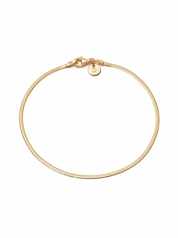 Daisy London Fine Snake Chain Bracelet 18ct Gold Plate