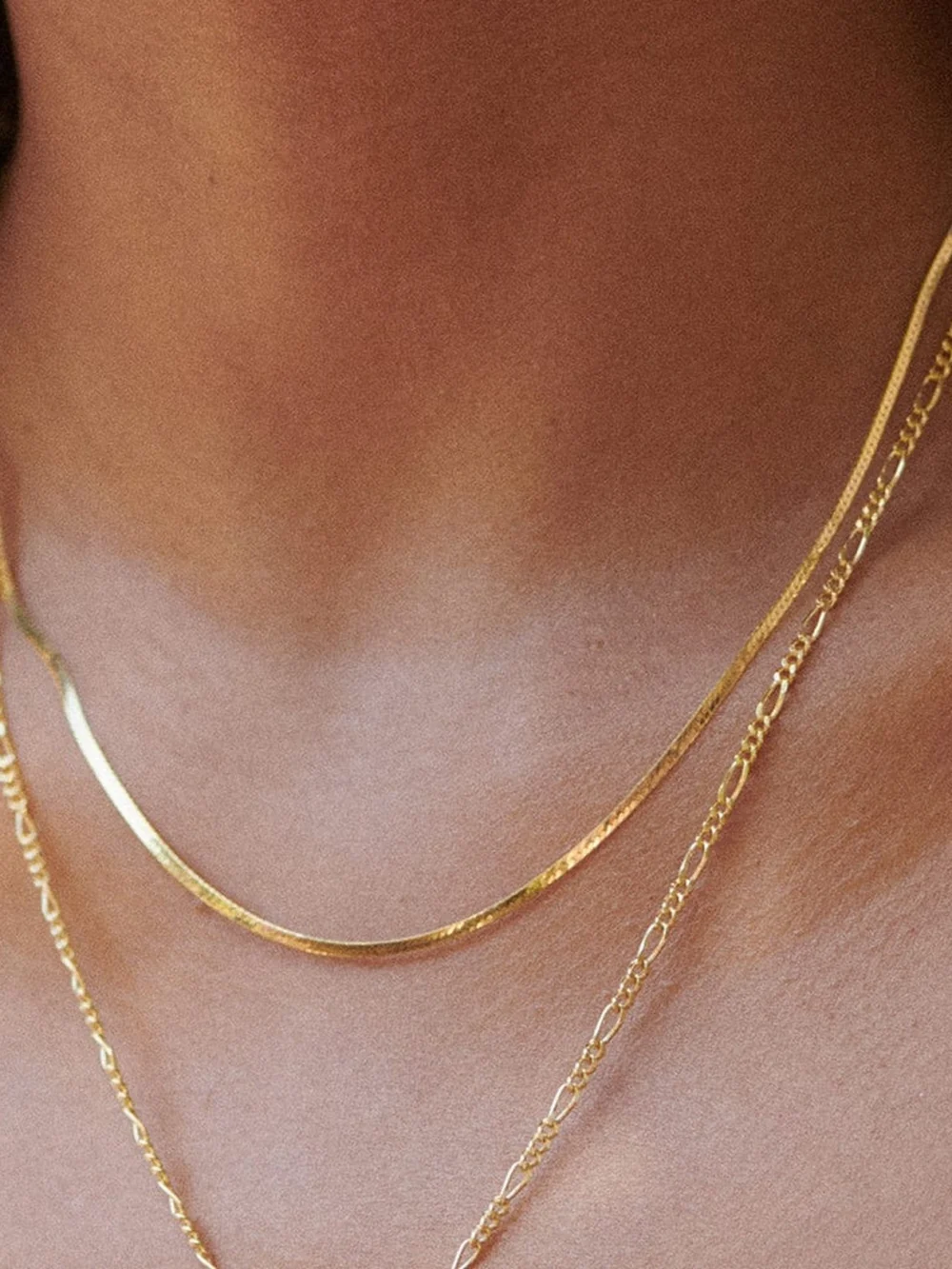 Daisy London Fine Snake Chain Necklace 18ct Gold Plate, view 2