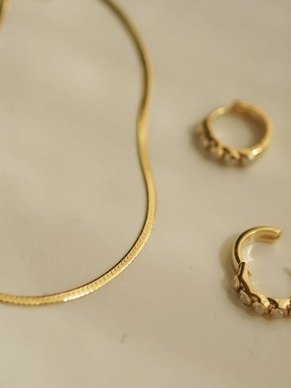 Daisy London Fine Snake Chain Necklace 18ct Gold Plate, view 3