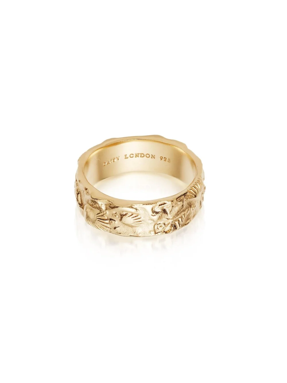 Daisy London Fossil Band Ring 18ct Gold Plate
