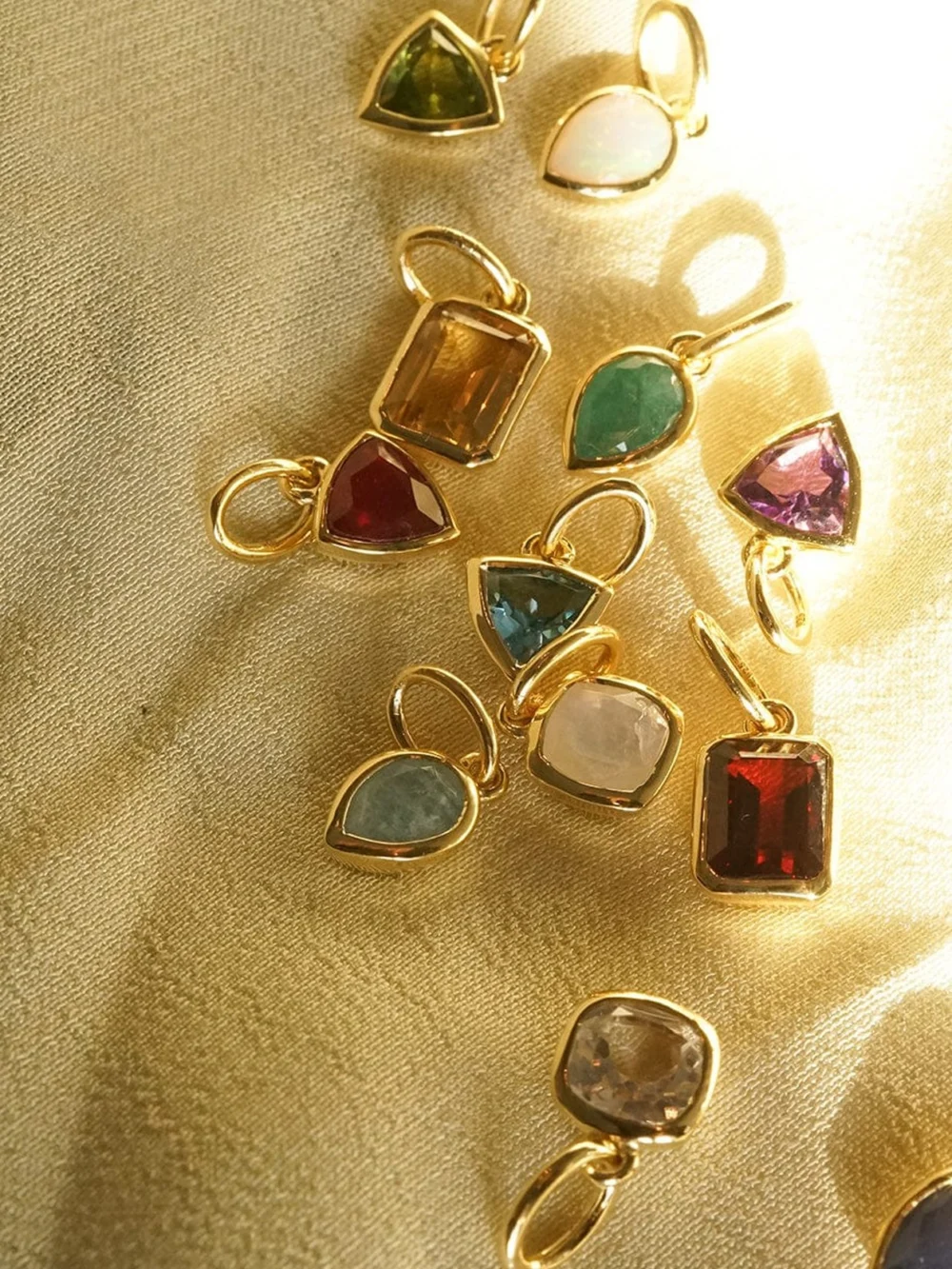 Daisy London Garnet January Birthstone Charm Necklace 18ct Gold Plate, view 4