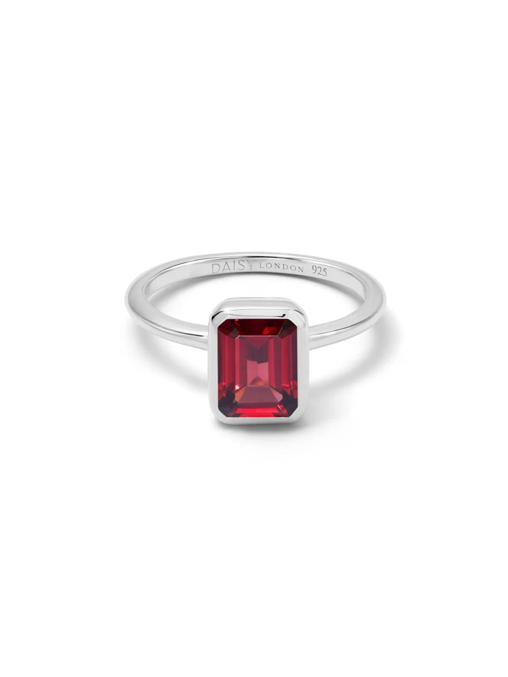 Daisy London Garnet January Birthstone Ring Sterling Silver
