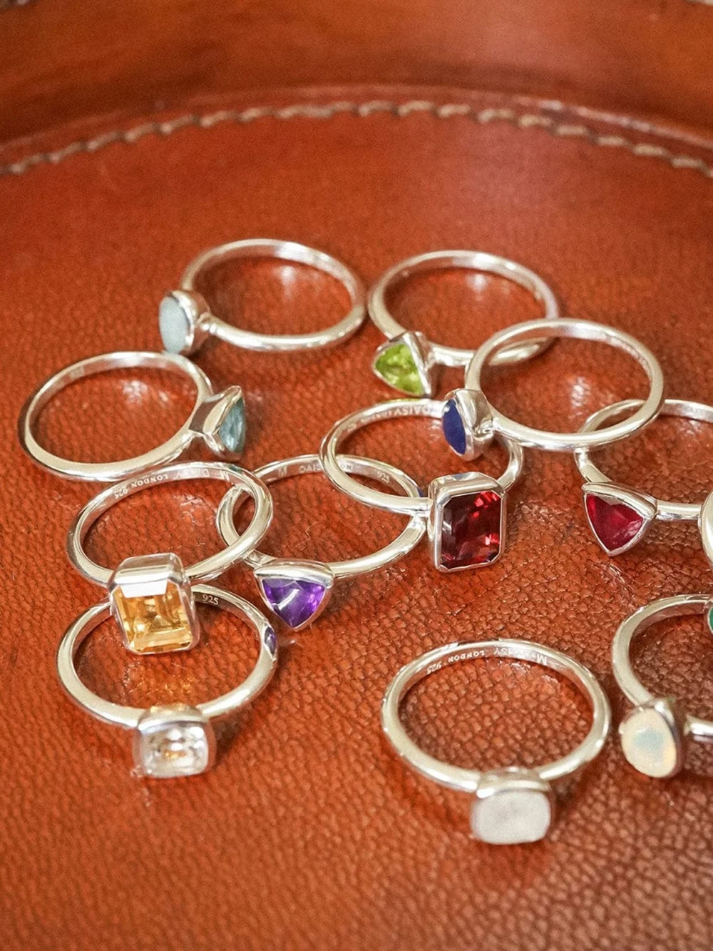 Daisy London Garnet January Birthstone Ring Sterling Silver, view 2