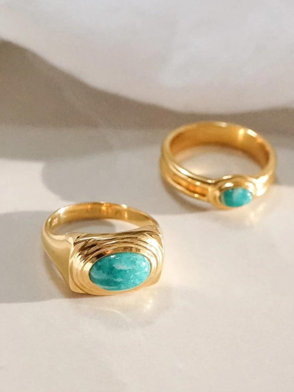 Daisy London Gemstone Bold Ring 18ct Gold Plate, view 3