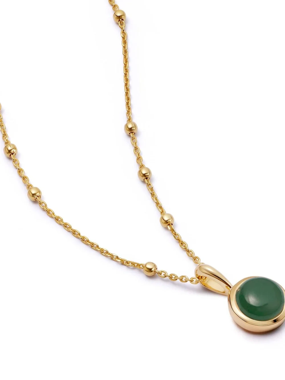 Daisy London Green Aventurine Healing Stone Necklace 18ct Gold Plate