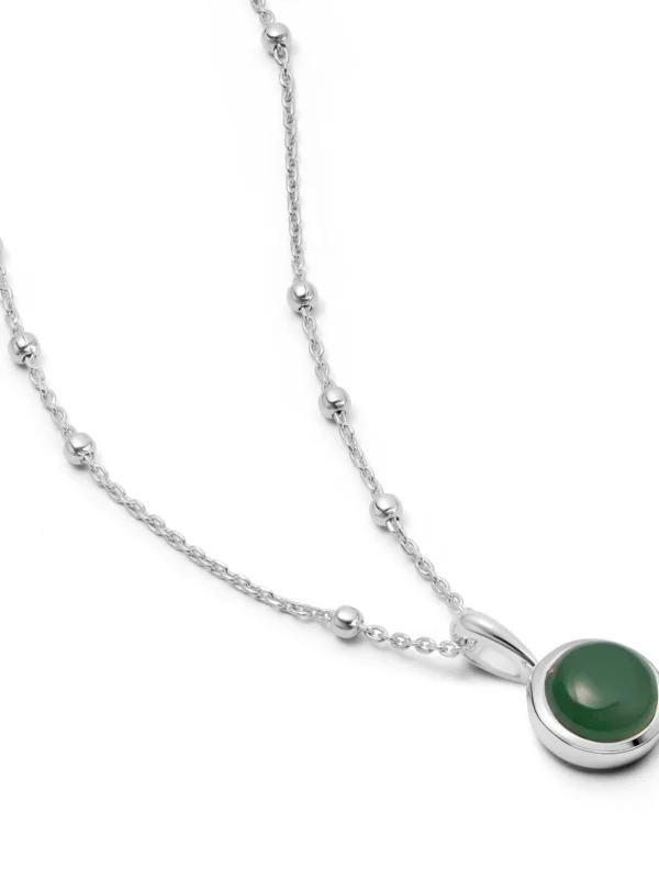 Daisy London Green Aventurine Healing Stone Necklace Sterling Silver