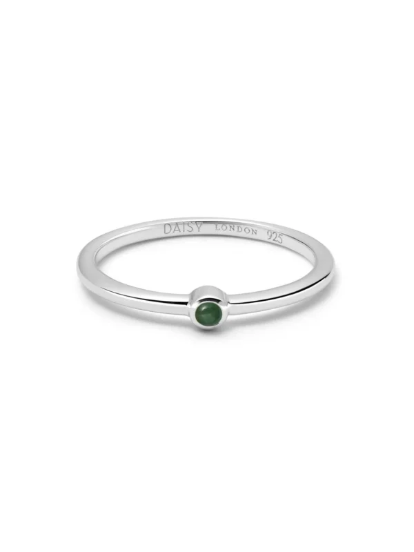 Daisy London Green Aventurine Healing Stone Ring Sterling Silver
