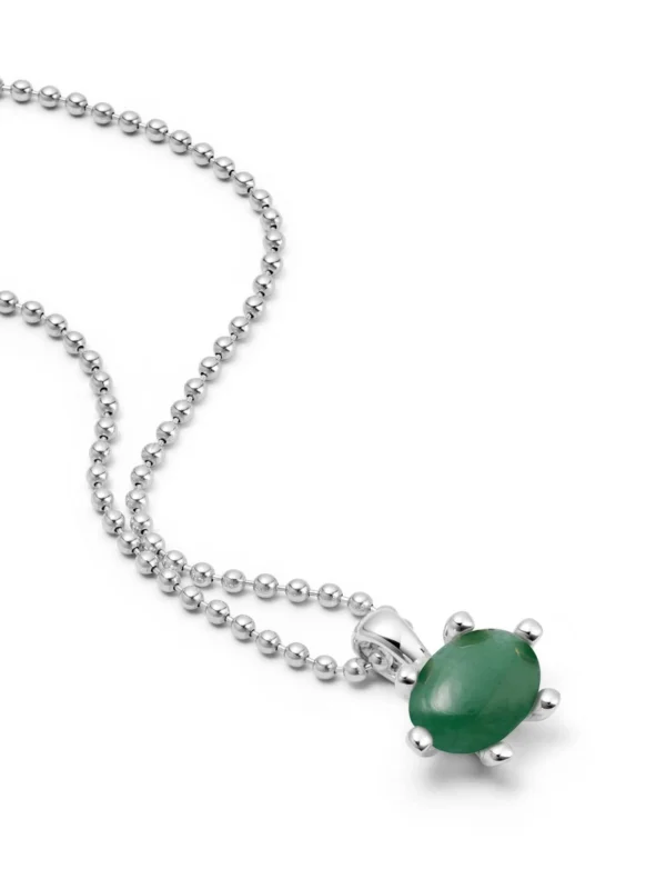 Daisy London Green Aventurine Pendant Necklace Sterling Silver
