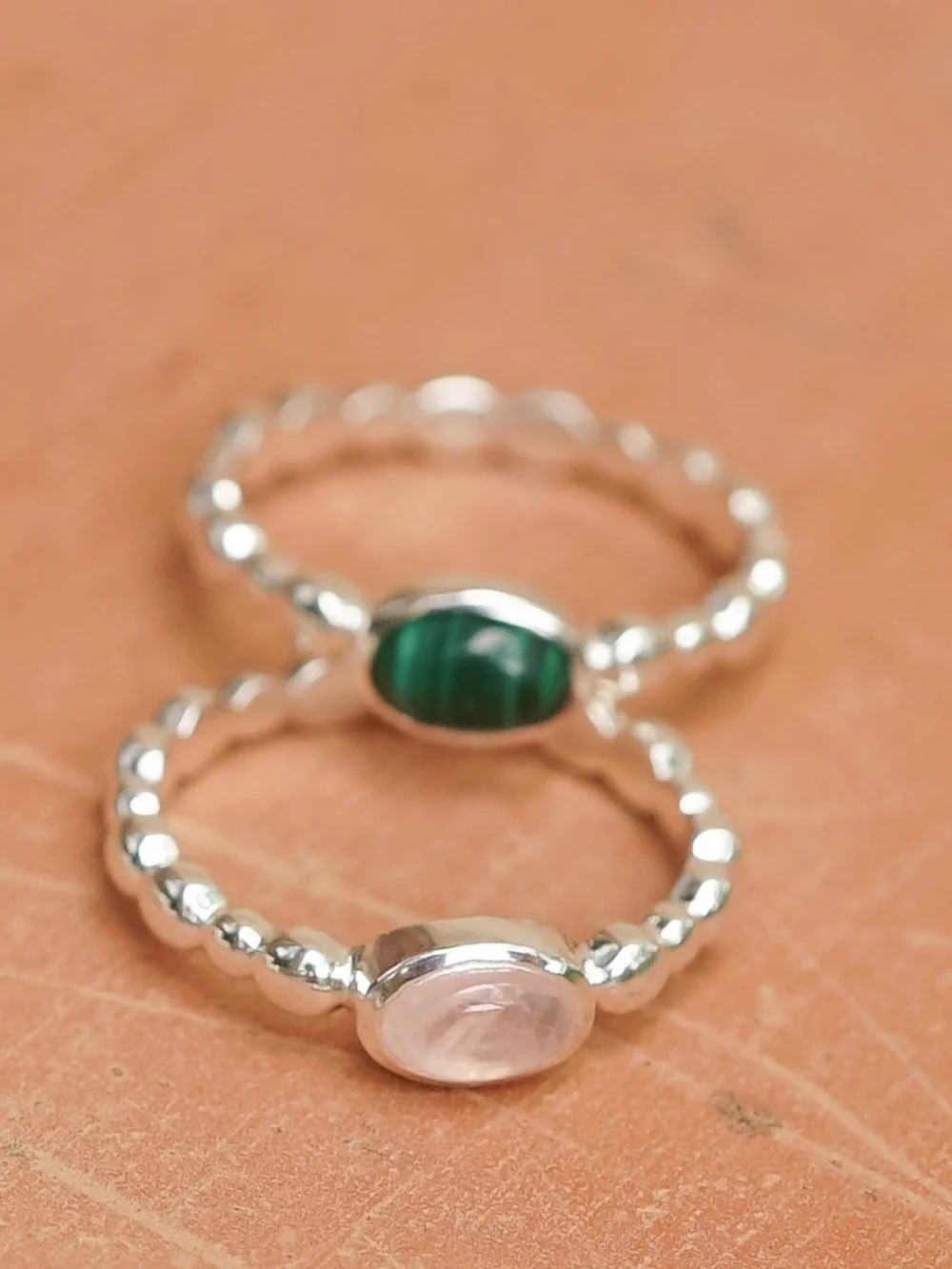 Daisy London Healing Stone Bobble Ring Sterling Silver, view 3
