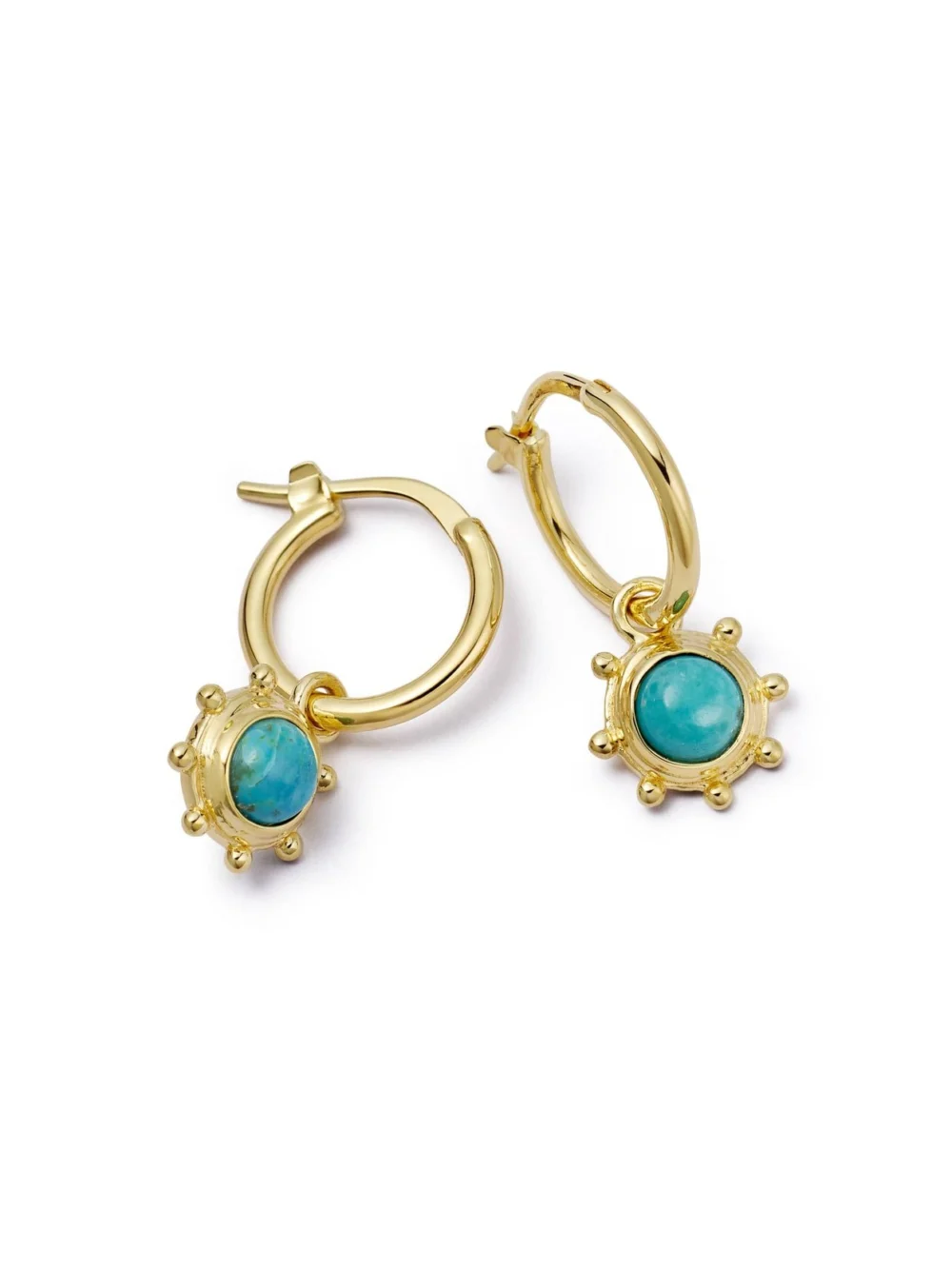 Daisy London Healing Stone Charm Earrings 18ct Gold Plate, view 5
