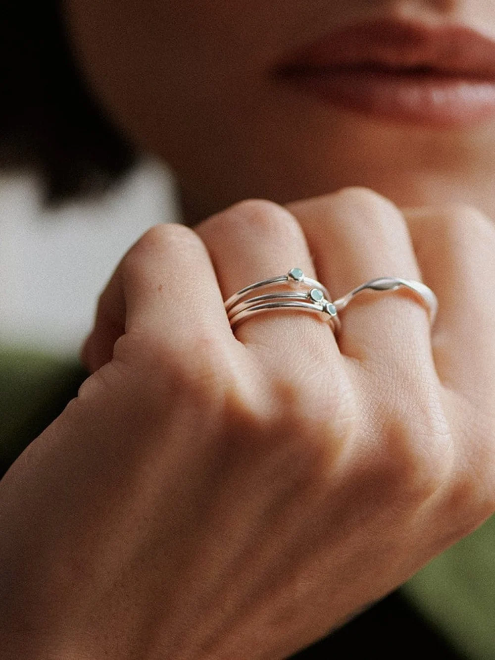 Daisy London Healing Stone Ring Sterling Silver, view 2