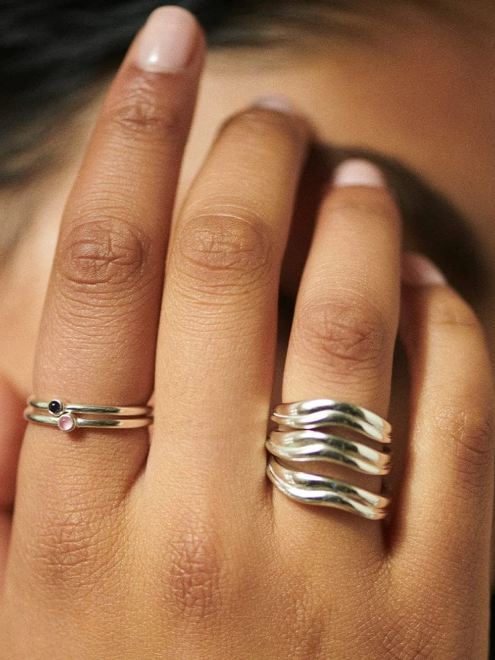 Daisy London Healing Stone Ring Sterling Silver, view 5
