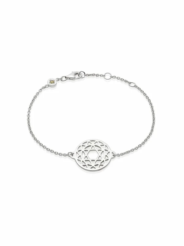Daisy London Heart Chakra Chain Bracelet Sterling Silver