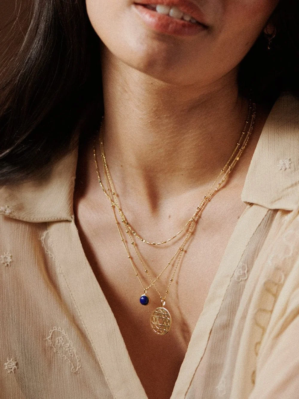 Daisy London Heart Chakra Necklace 18ct Gold Plate, view 4