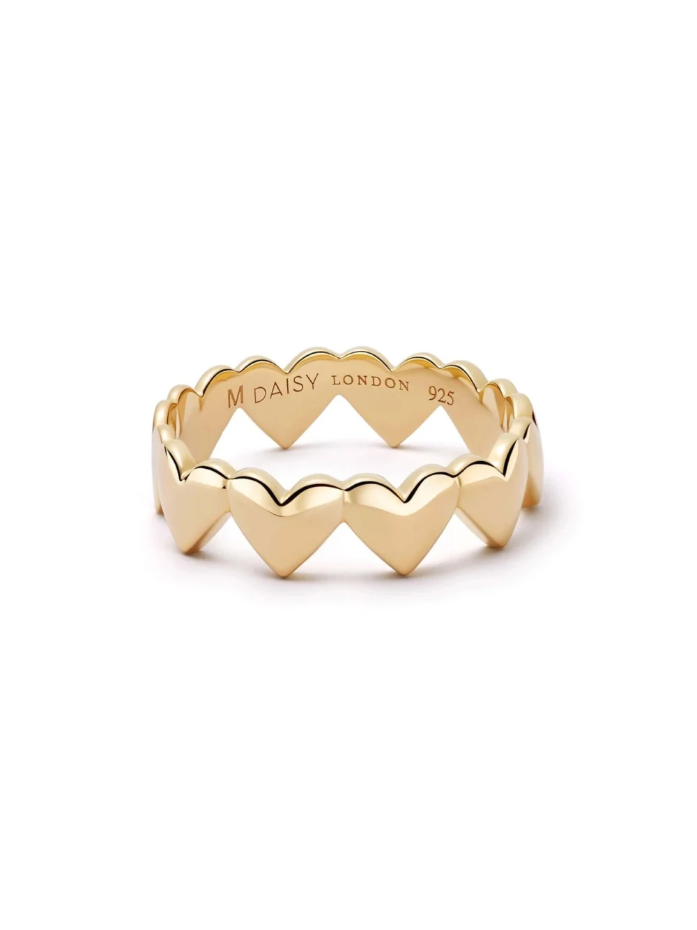 Daisy London Heart Crown Band Ring 18ct Gold Plate