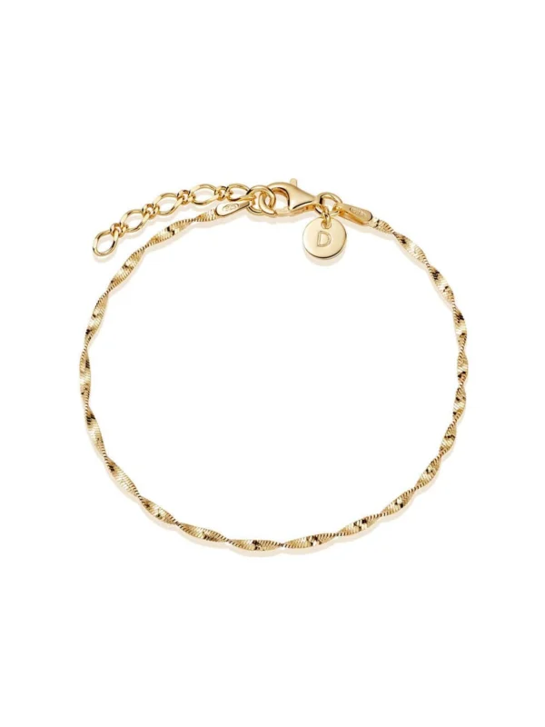 Daisy London Helix Twisted Chain Bracelet 18ct Gold Plate