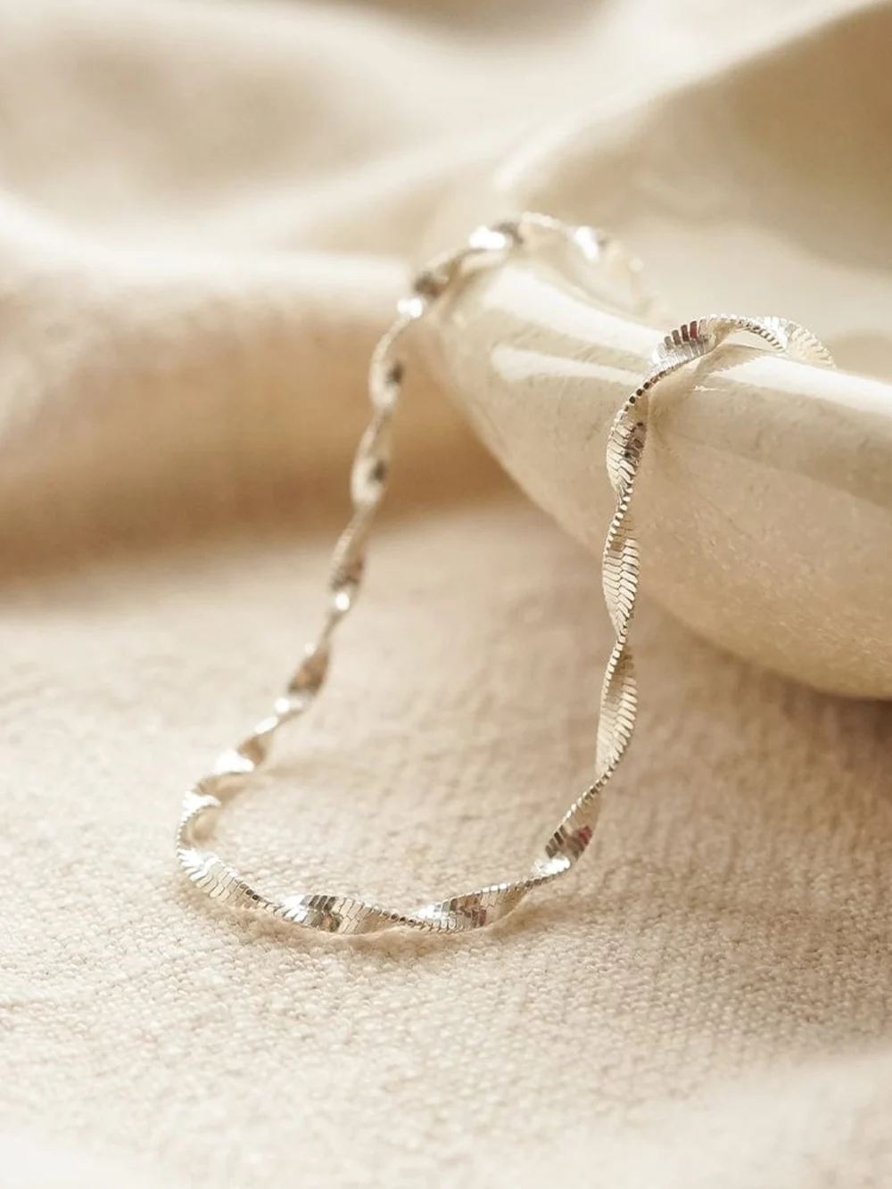 Daisy London Helix Twisted Chain Bracelet Sterling Silver, view 3