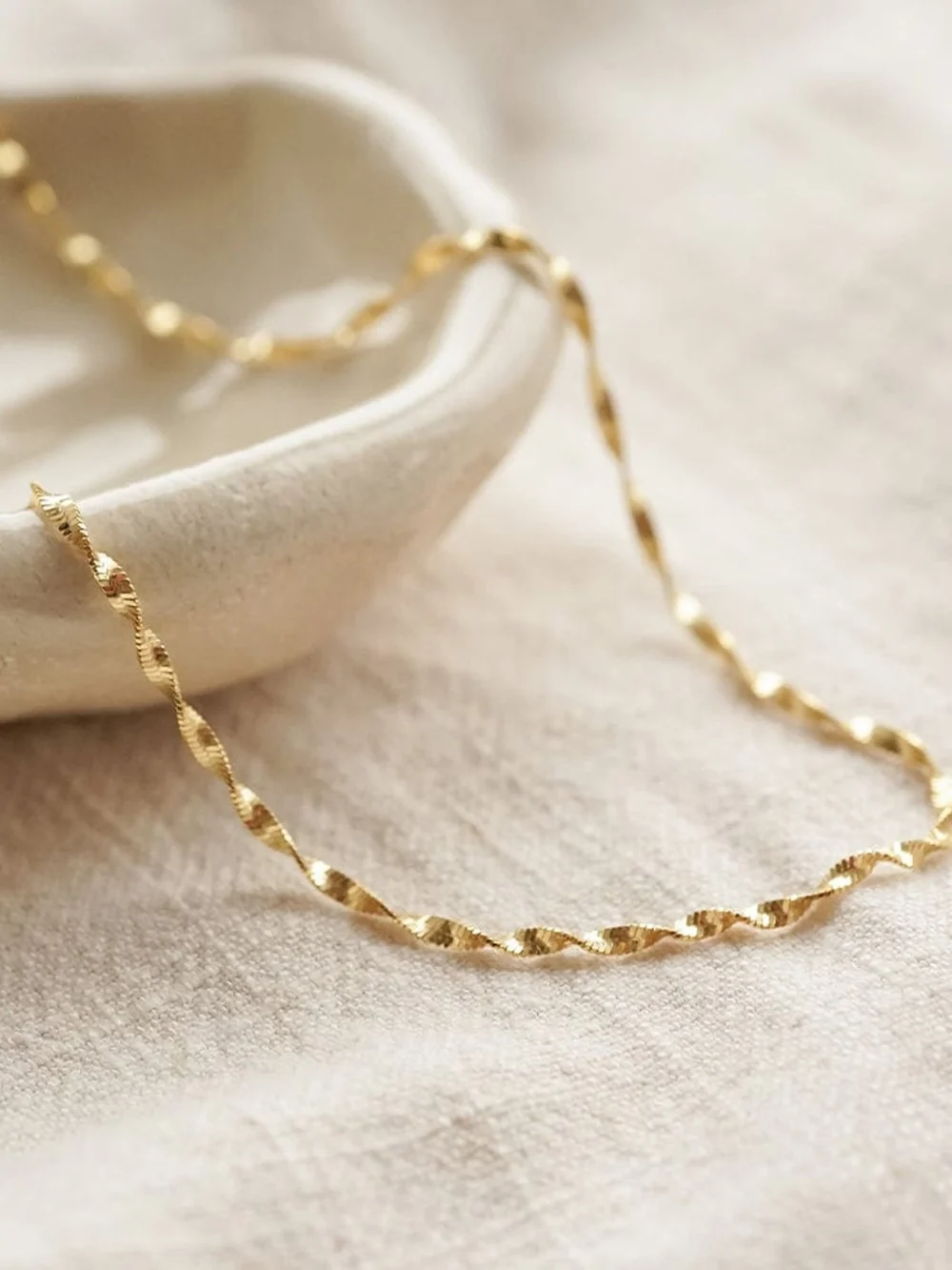 Daisy London Helix Twisted Chain Layering Set 18ct Gold Plate, view 3