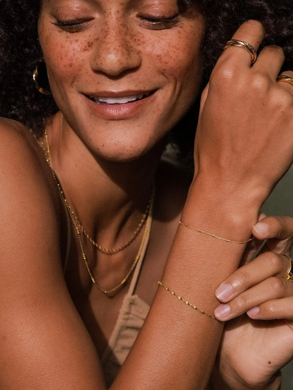 Daisy London Helix Twisted Chain Layering Set 18ct Gold Plate, view 4
