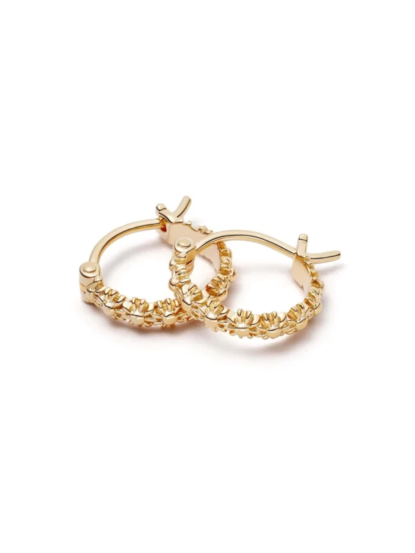Daisy London Iota Daisy Hoop Earrings 18ct Gold Plate