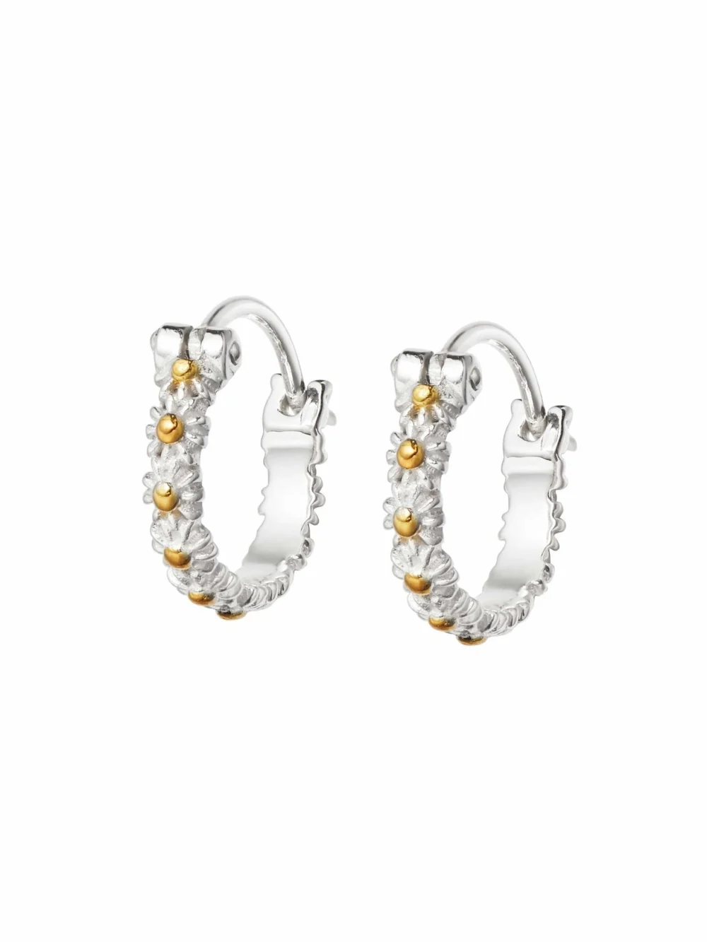 Daisy London Iota Daisy Hoop Earrings Sterling Silver