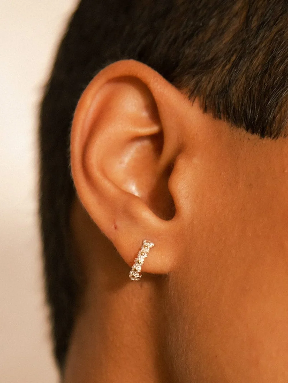 Daisy London Iota Daisy Hoop Earrings Sterling Silver, view 2