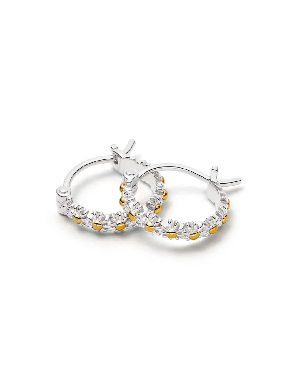Daisy London Iota Daisy Hoop Earrings Sterling Silver, view 5