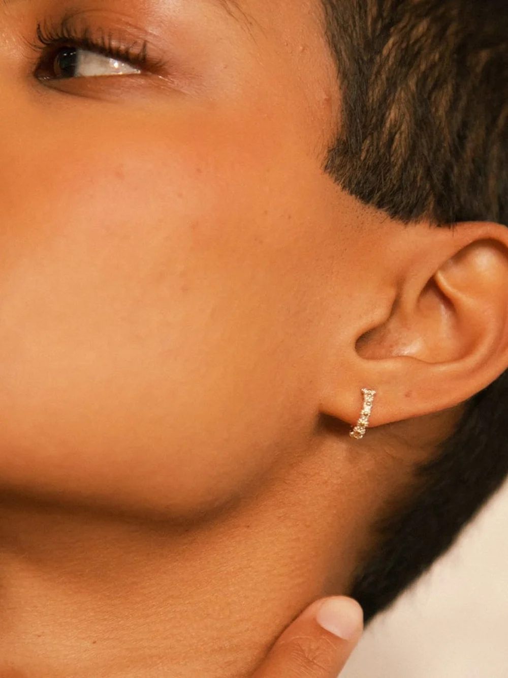 Daisy London Iota Daisy Hoop Earrings Sterling Silver, view 6
