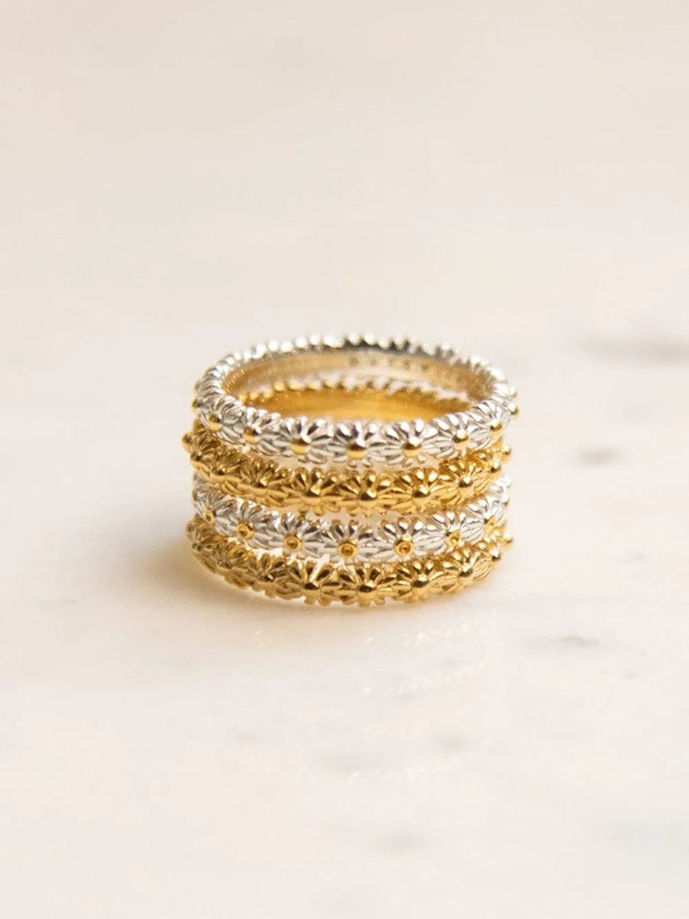 Daisy London Iota Daisy Ring Sterling Silver, view 3