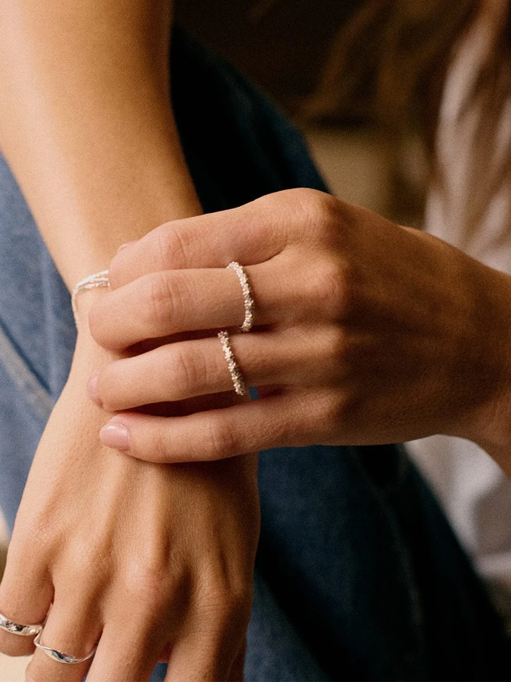 Daisy London Iota Daisy Ring Sterling Silver, view 4