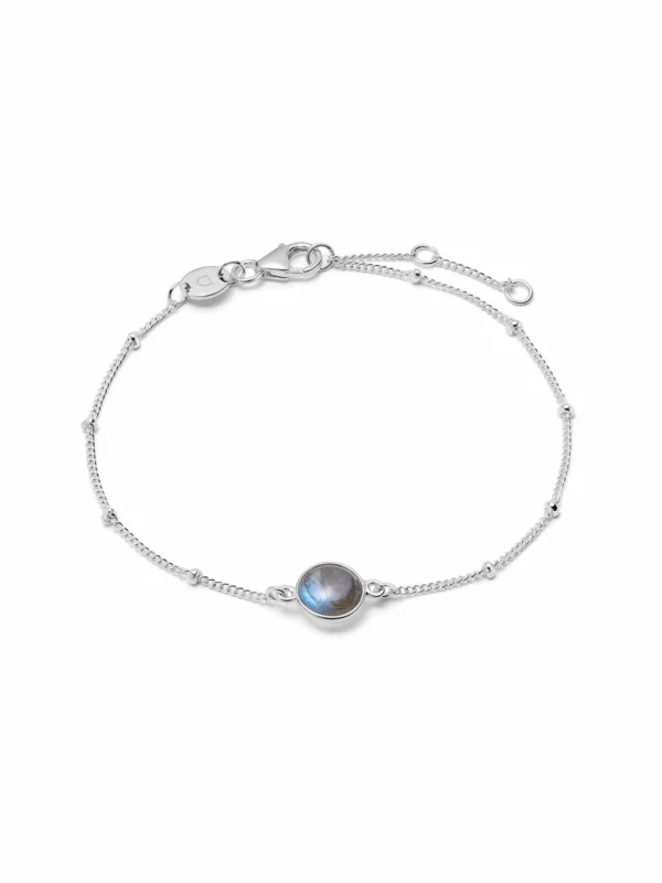 Daisy London Labradorite Healing Stone Bobble Bracelet Sterling Silver