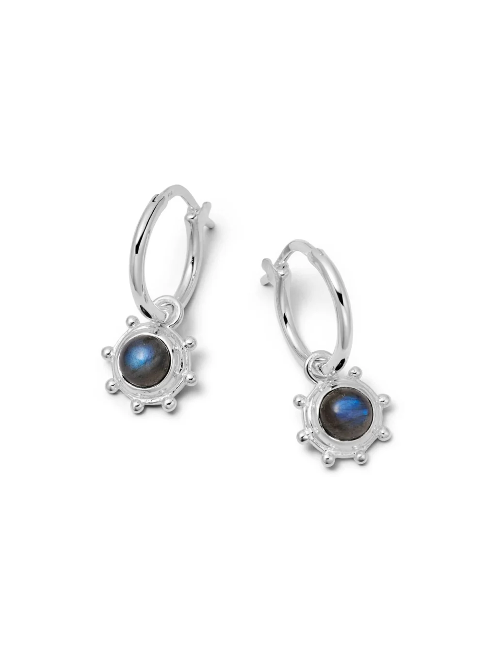Daisy London Labradorite Healing Stone Charm Earrings Sterling Silver