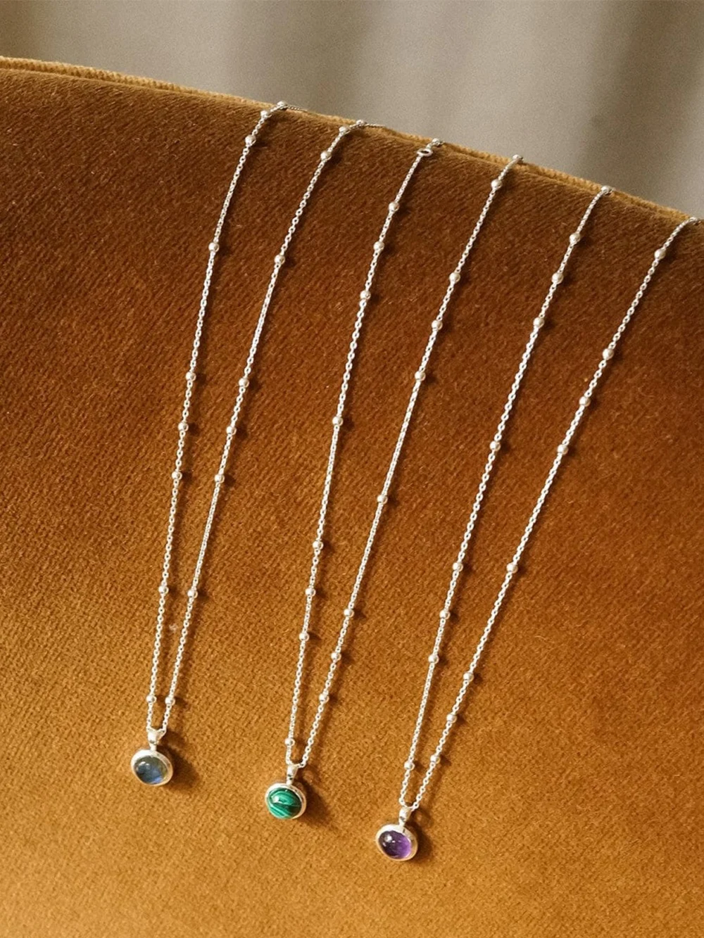Daisy London Labradorite Healing Stone Necklace Sterling Silver, view 5