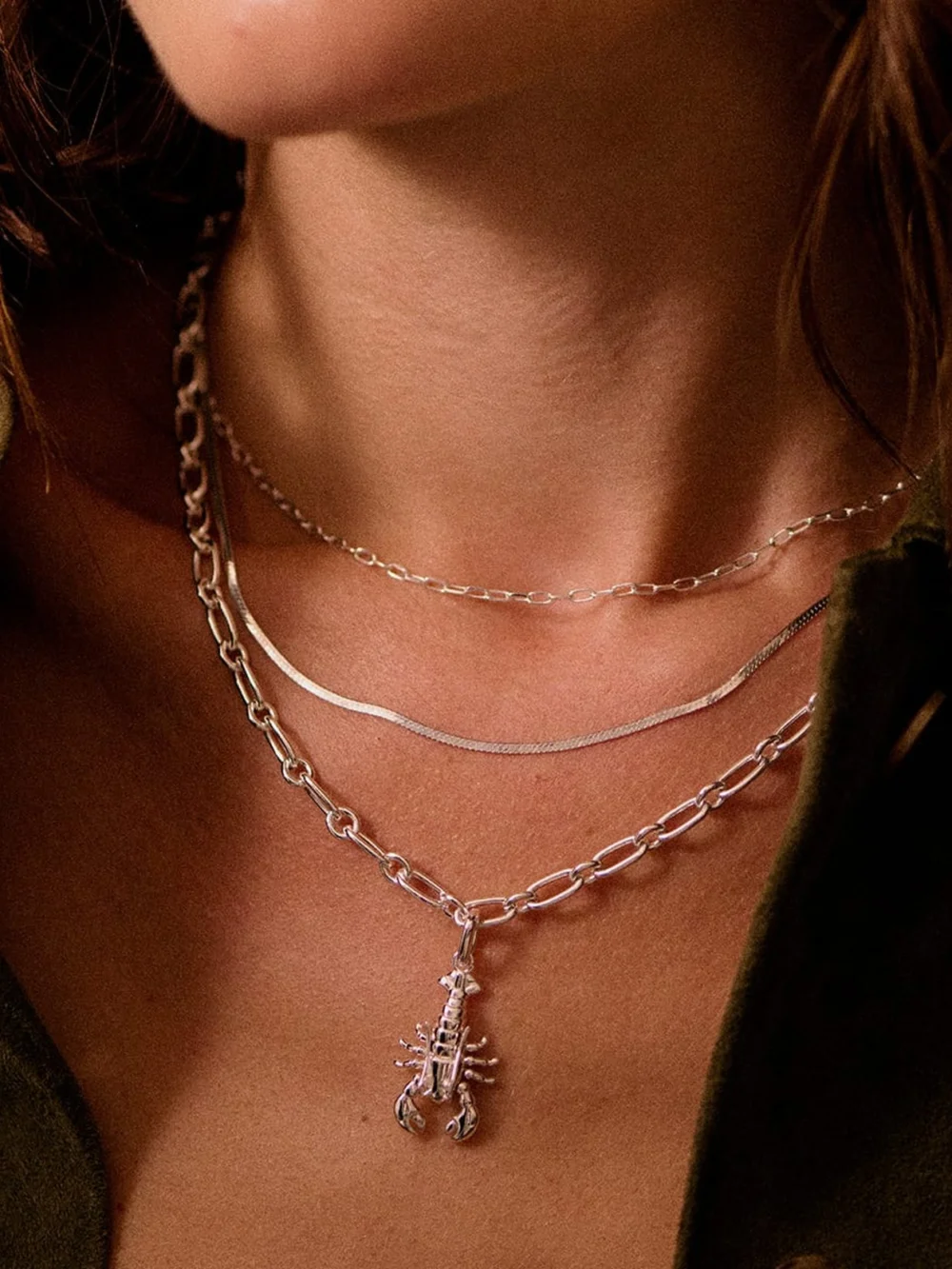 Daisy London Light Paperclip Chain Necklace Sterling Silver, view 2