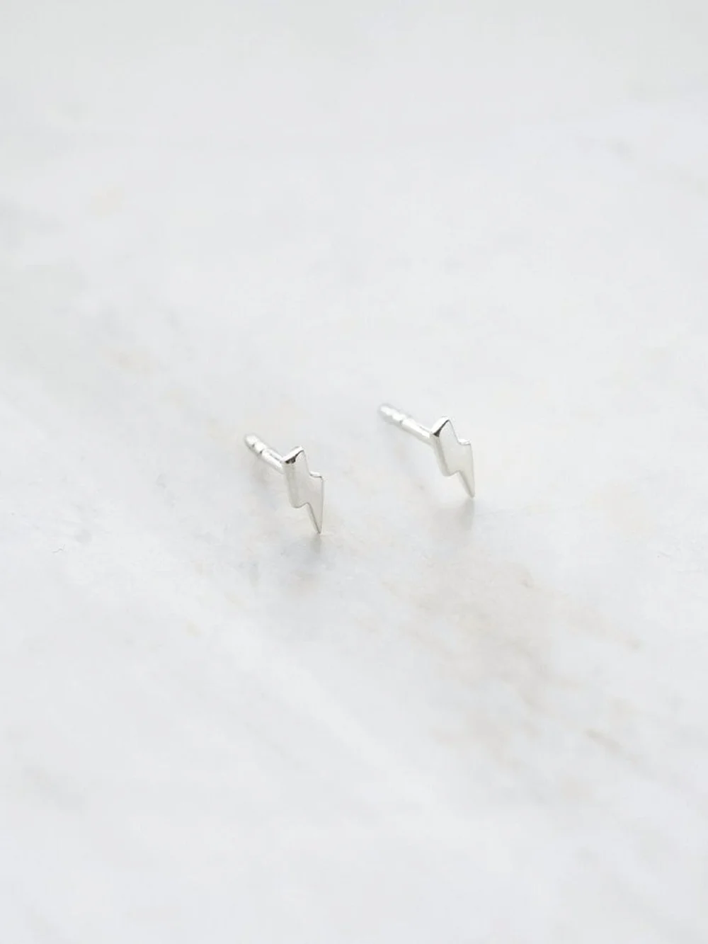 Daisy London Lightning Stud Earrings Sterling Silver, view 3