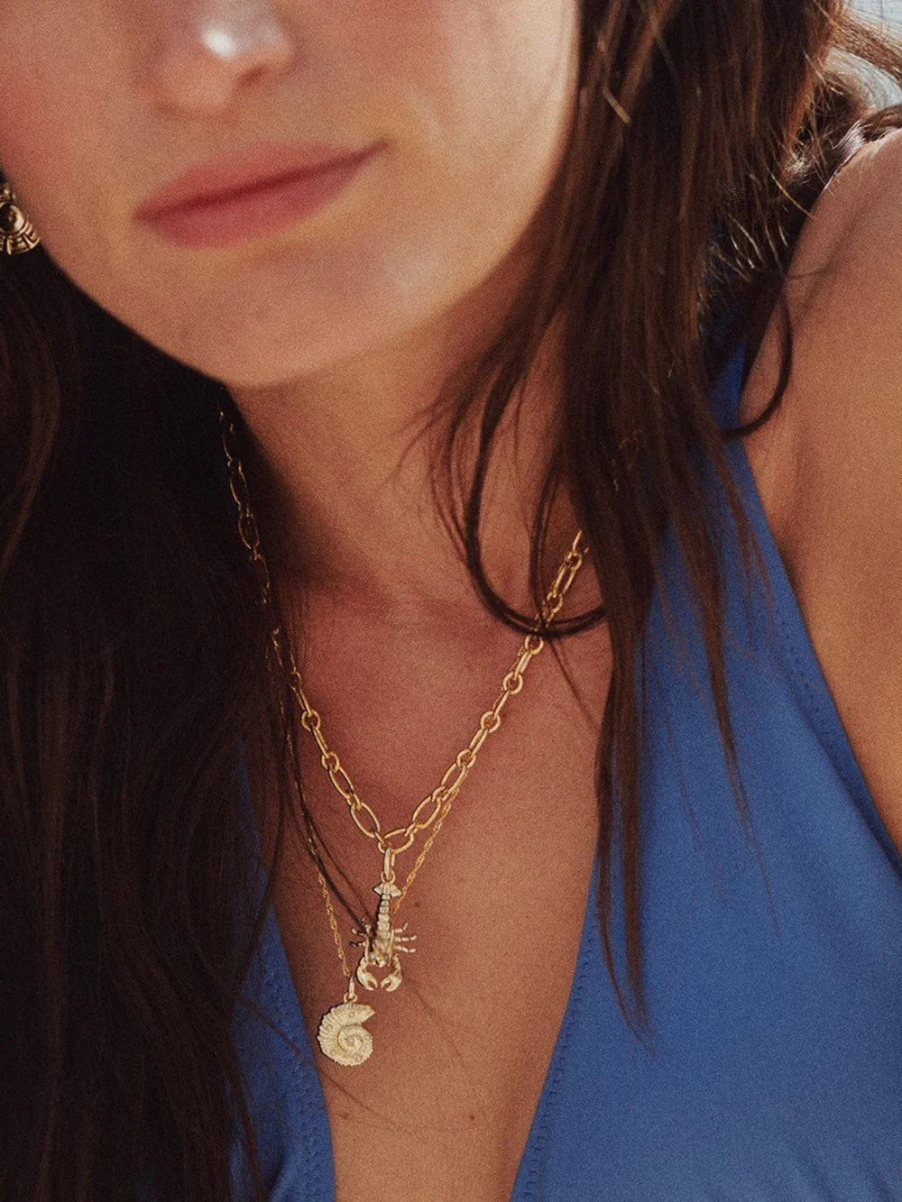 Daisy London Lobster Chunky Chain Necklace 18ct Gold Plate, view 2