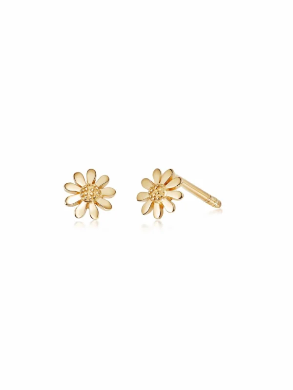 Daisy London Marguerite Daisy Stud Earrings 18ct Gold Plate