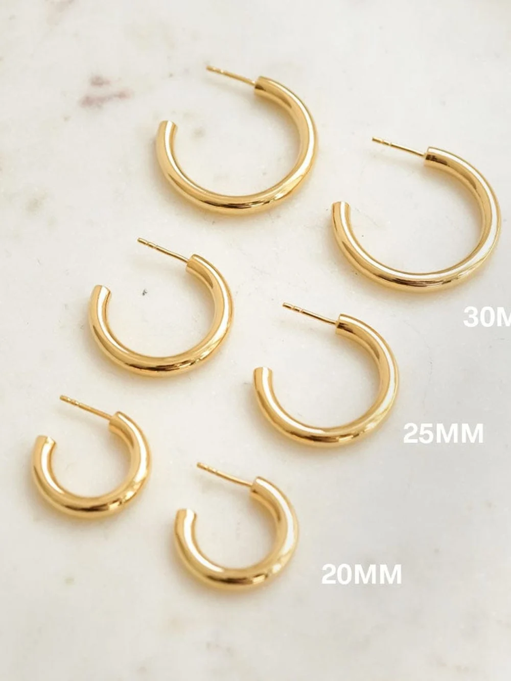 Daisy London Maxi Bold Hoop Earrings 18ct Gold Plate, view 5