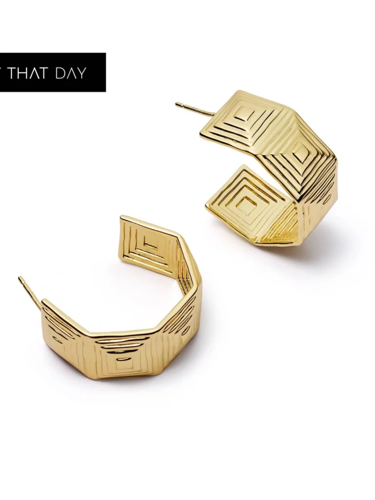 Daisy London Maxi Strata Hoop Earrings 18ct Gold Plate