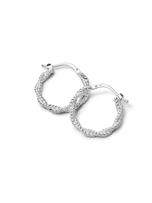 Daisy London Midi Rope Twist Hoop Earrings Sterling Silver