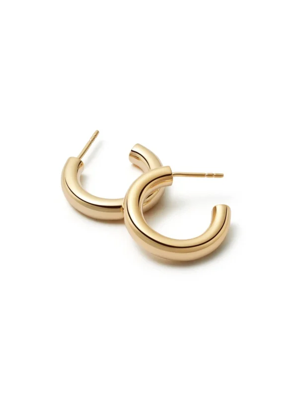 Daisy London Mini Bold Hoop Earrings 18ct Gold Plate