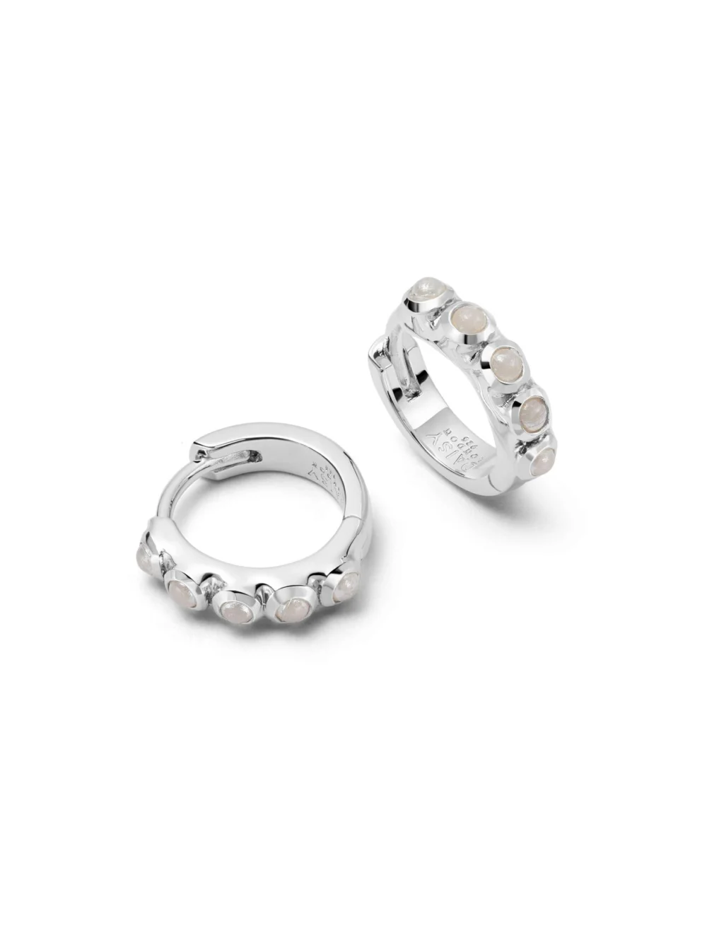 Daisy London Mini Pearl Huggie Earrings Sterling Silver