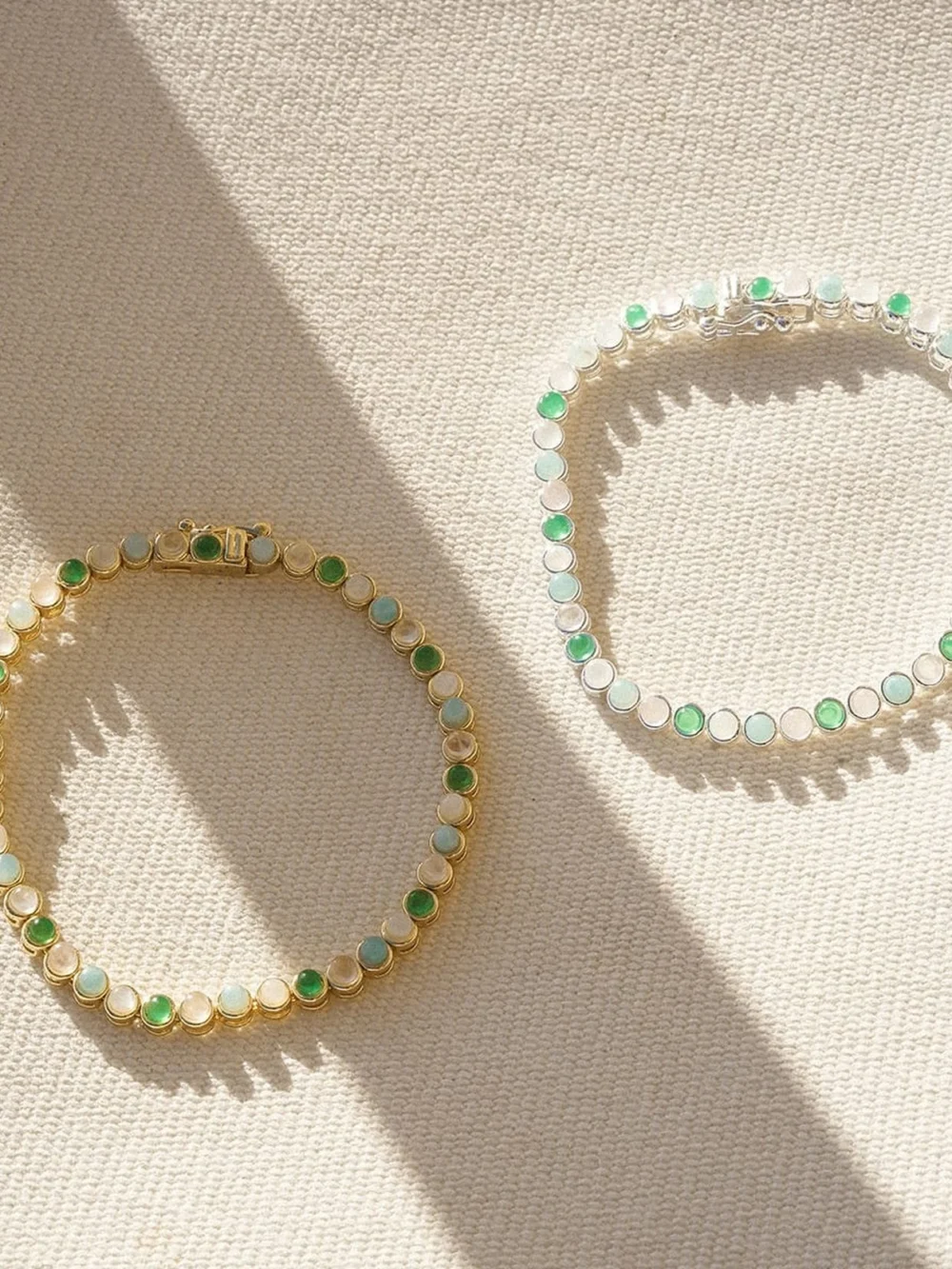 Daisy London Mixed Gemstone Tennis Bracelet 18ct Gold Plate, view 5